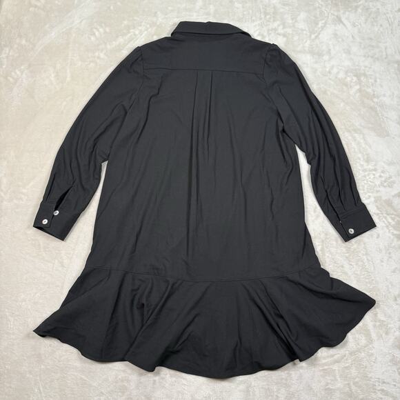 NWT Tuckernuck Pomander Place Callahan Dress Black Crepe Shirt Dress Size XS - Picture 6 of 10